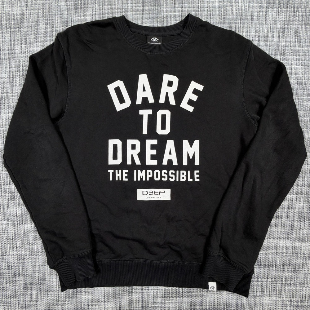 Deep Lifestyles Supply Co Men Graphic Sweatshirt Black Cotton Dare To Dream M